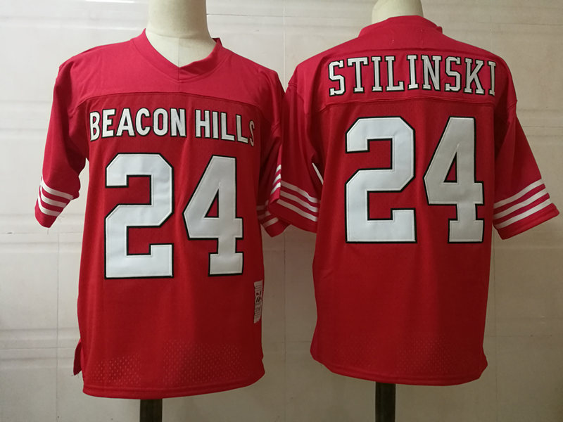 Men's Teen Wolf Beacon Hills Lacrosse #24 Stiles Stilinski Film Football Jersey