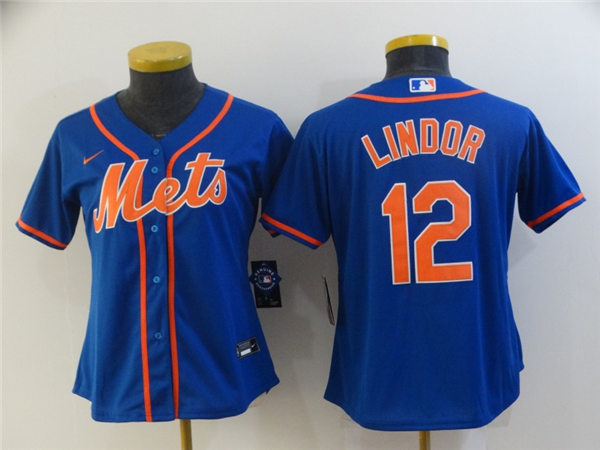 Women's New York Mets #12 Francisco Lindor Nike Royal Orange Jersey