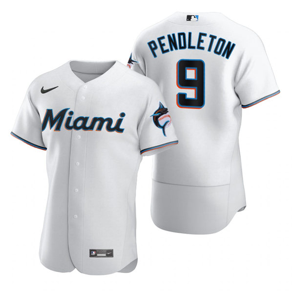 Men's Miami Marlins Retired Player #9 Terry Pendleton Nike White Home Flex Base Jersey