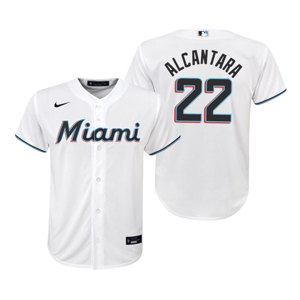 Youth Miami Marlins #22 Sandy Alcantara Nike White Jersey