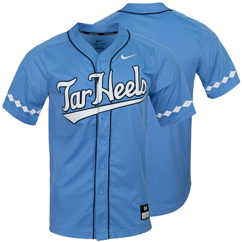 Men's North Carolina Tar Heels Blank Nike Blue 2020 Tar Heels Baseball Jersey