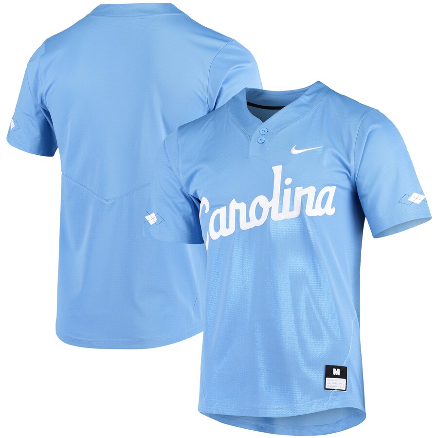 Men's North Carolina Tar Heels Blank Nike Carolina Blue two-Button Baseball Jersey