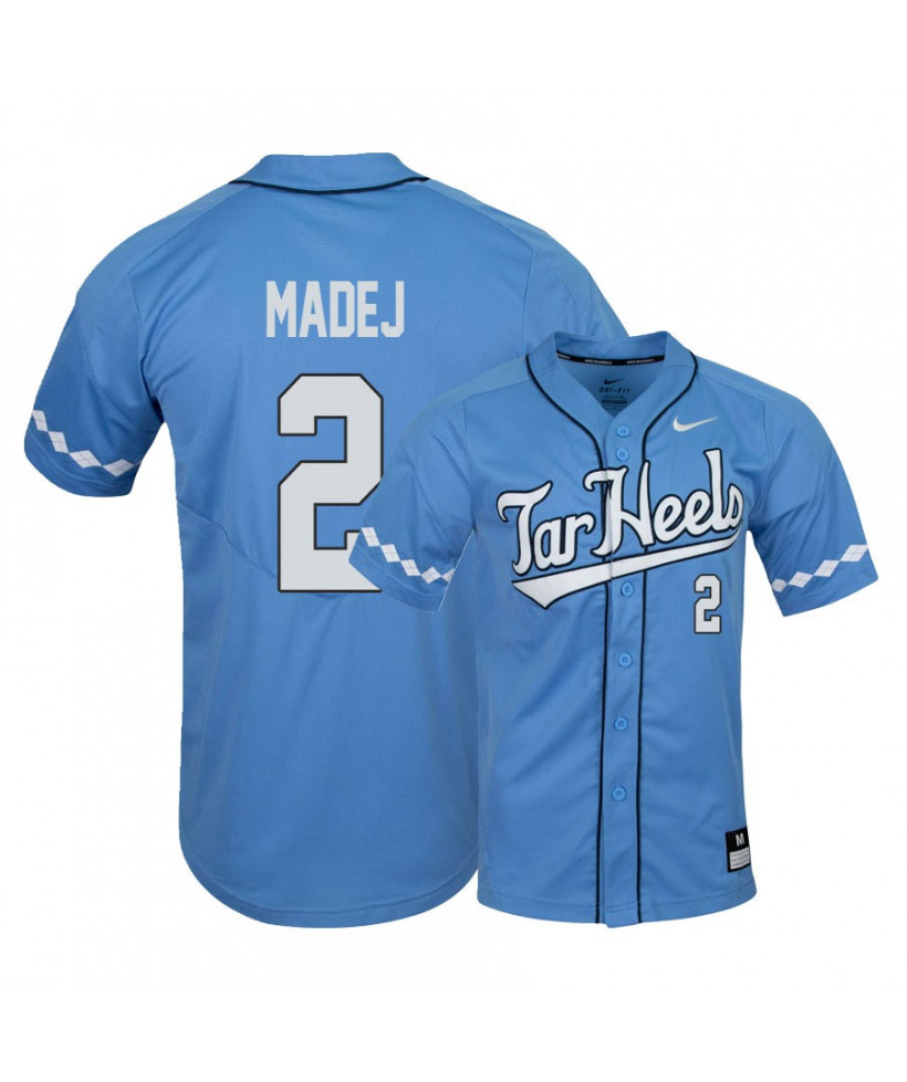 Men's North Carolina Tar Heels #2 Mikey Madej Nike Blue 2020 Tar Heels Baseball Jersey