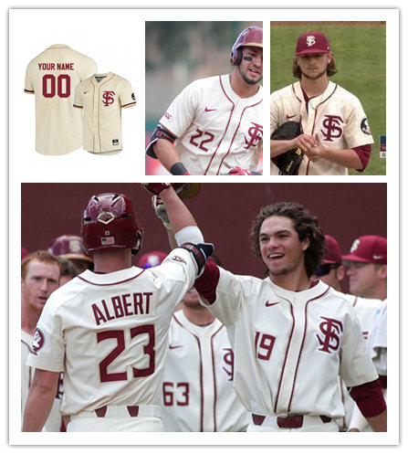 Mens Youth Florida State Seminoles Custom Nike Cream Fs Baseball Jersey