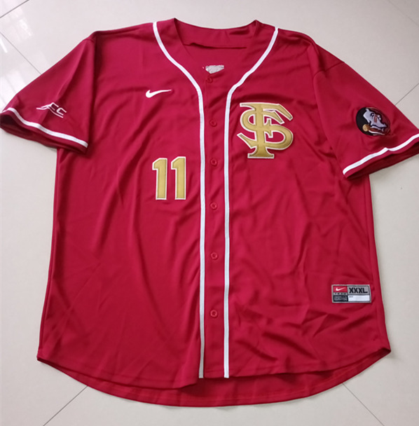 Men's Florida State Seminoles #11 Mike Martin Nike Scarlet Fs Baseball Jersey