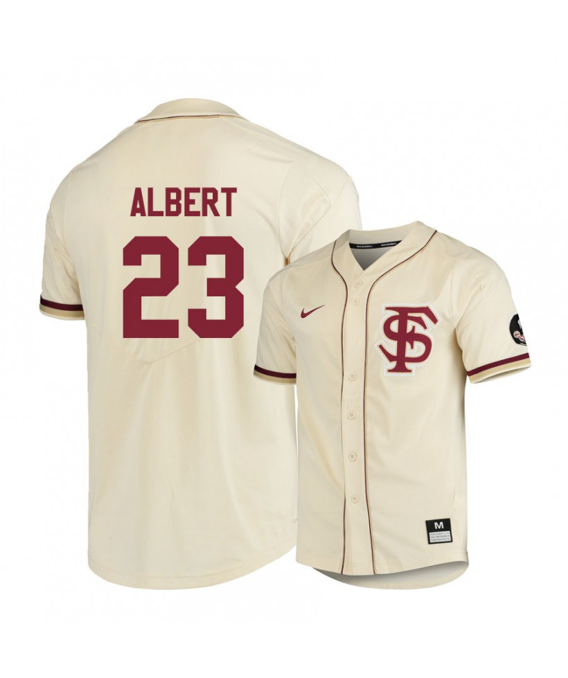 Men's Florida State Seminoles #23 Reese Albert Nike Cream Fs Baseball Jersey