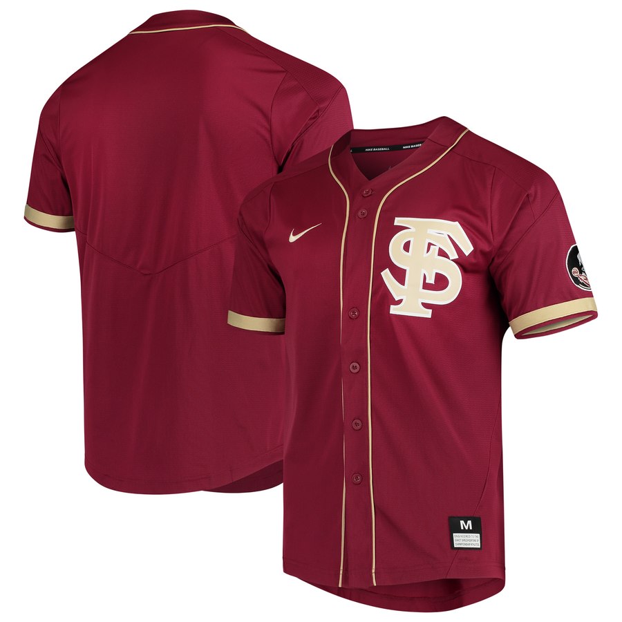 Men's Florida State Seminoles Blank Nike Scarlet Fs Baseball Jersey