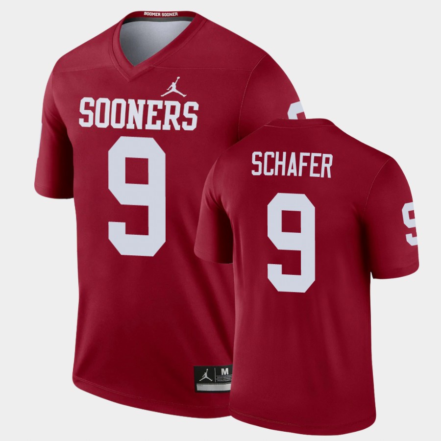 Men's Oklahoma Sooners #9 Tanner Schafer Crimson Game Jordan College Football Jersey