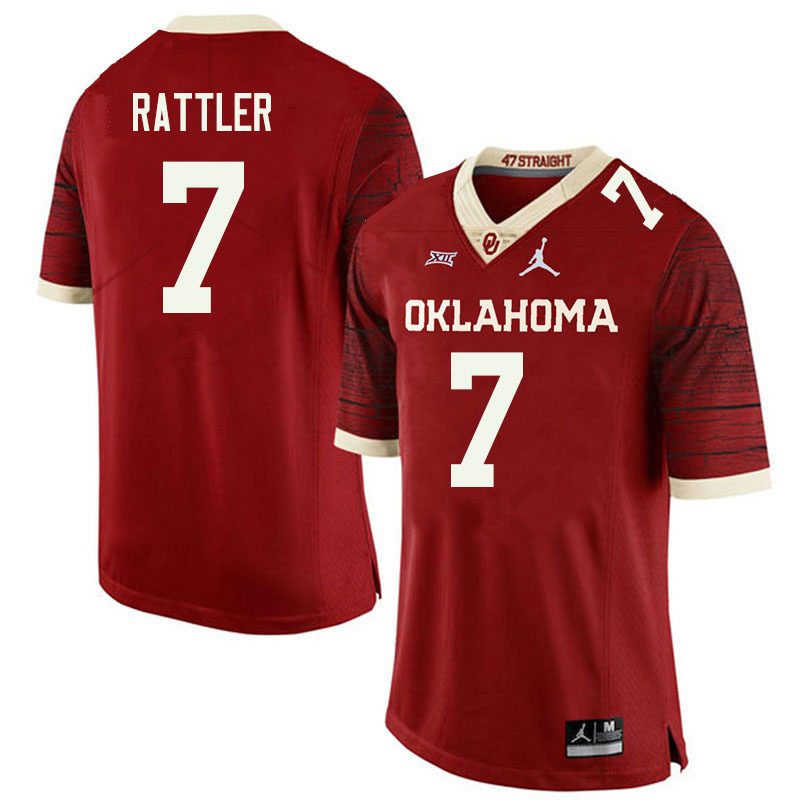 Men's Oklahoma Sooners #7 Spencer Rattler Crimson Limited Jordan Football Jersey