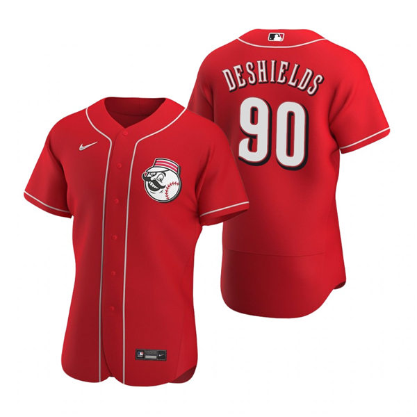 Mens Cincinnati Reds #90 Delino DeShields Nike Scarlet Alternate Logo Flex Base Jersey