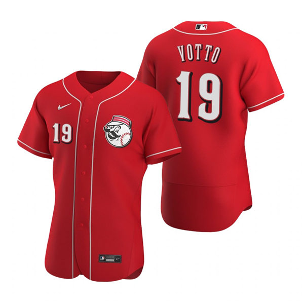 Men's Cincinnati Reds #19 Joey Votto Nike Scarlet Alternate Logo Flex Base Jersey