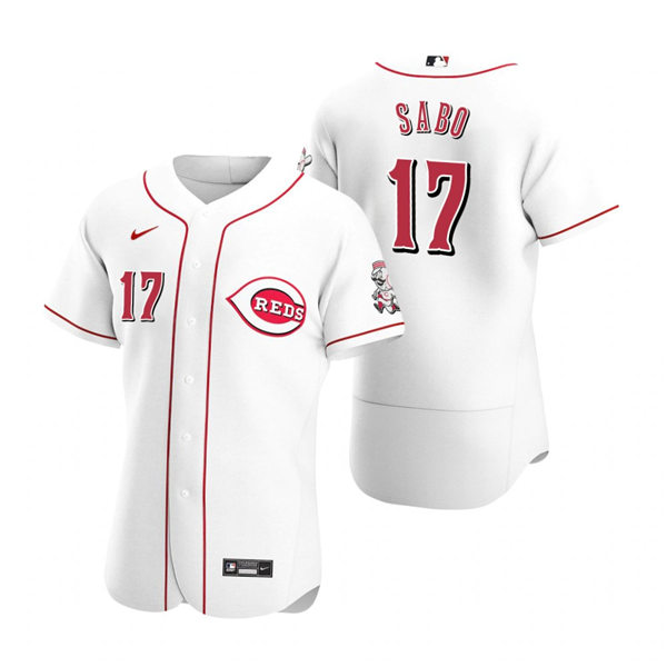 Men's Cincinnati Reds Retired Player #17 Chris Sabo Nike White Home Flex Base Player Jersey
