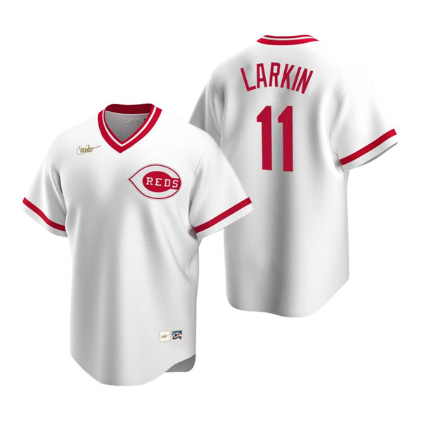 Youth Cincinnati Reds Retired Player #11 Barry Larkin Nike White Cooperstown Collection Jersey