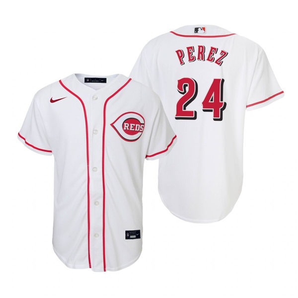 Youth Cincinnati Reds Retired Player #24 Tony Perez Nike White Home Jersey