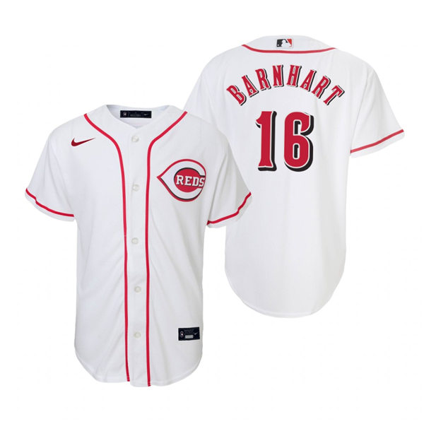 Youth Cincinnati Reds #16 Tucker Barnhart Nike White Home Jersey