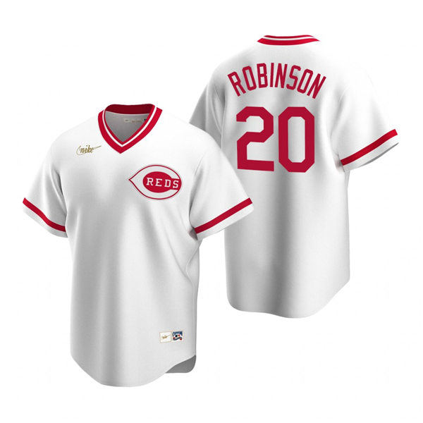 Women's Cincinnati Reds Retired Player #20 Frank Robinson Nike White Cooperstown Collection Jersey