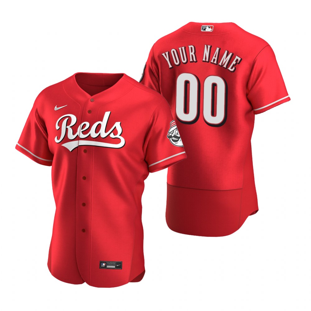 Men's Cincinnati Reds Custom Nike Scarlet Alternate Reds Flex Base Jersey