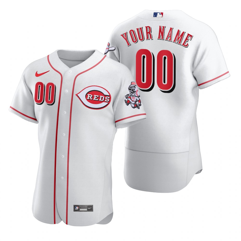 Men's Cincinnati Reds Custom Nike White Home Flex Base Jersey