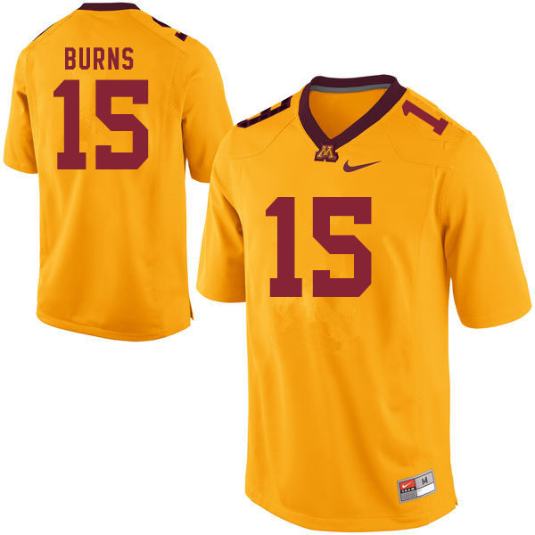 Men's Minnesota Golden Gophers #15 Jaqwondis Burns Nike Gold College Football Jersey