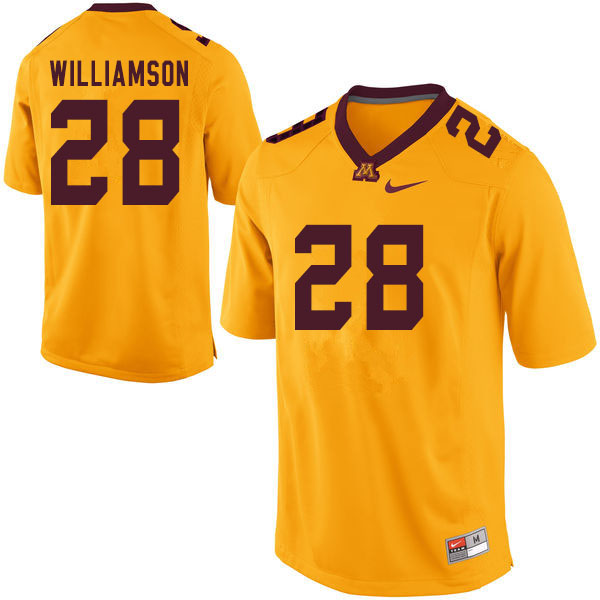 Men's Minnesota Golden Gophers #28 Jason Williamson Nike Gold College Football Jersey