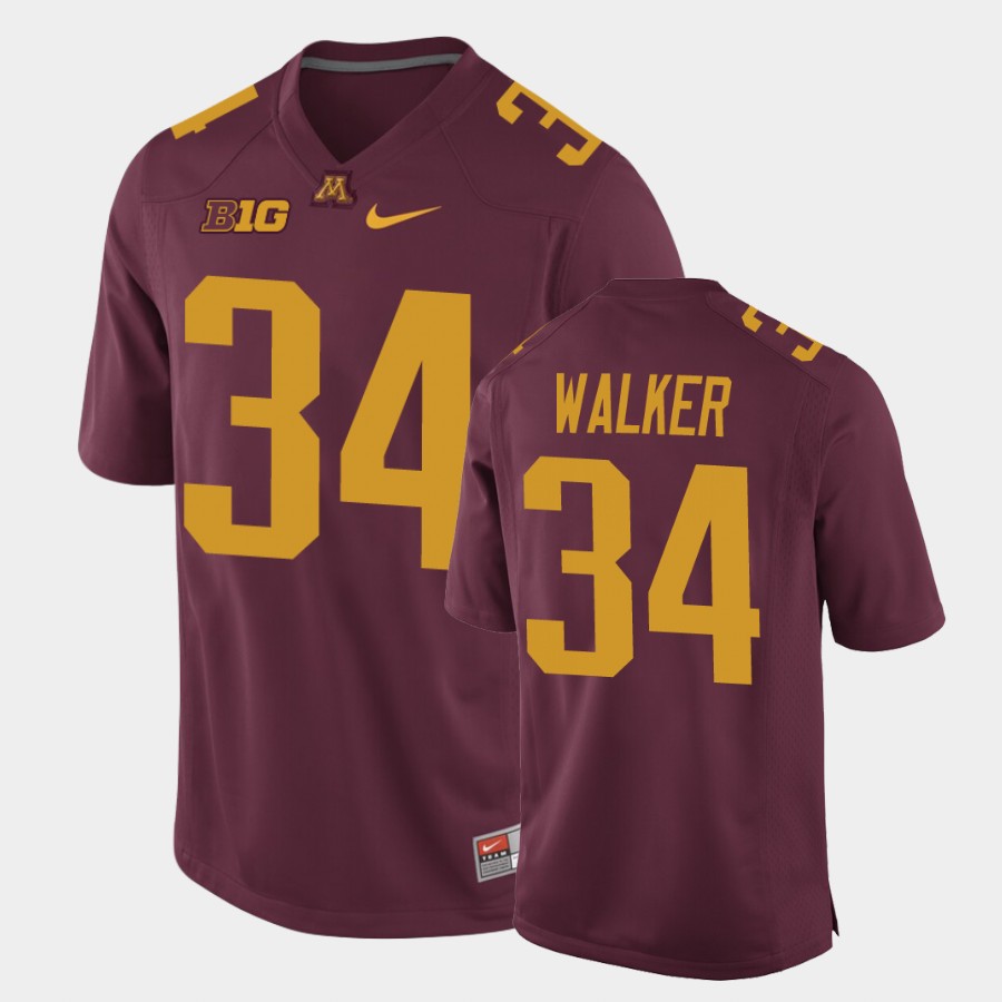Men's Minnesota Golden Gophers #34 Brock Walker Nike Maroon College Football Jersey