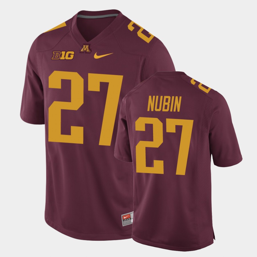 Men's Minnesota Golden Gophers #27 Tyler Nubin Nike Maroon College Football Jersey