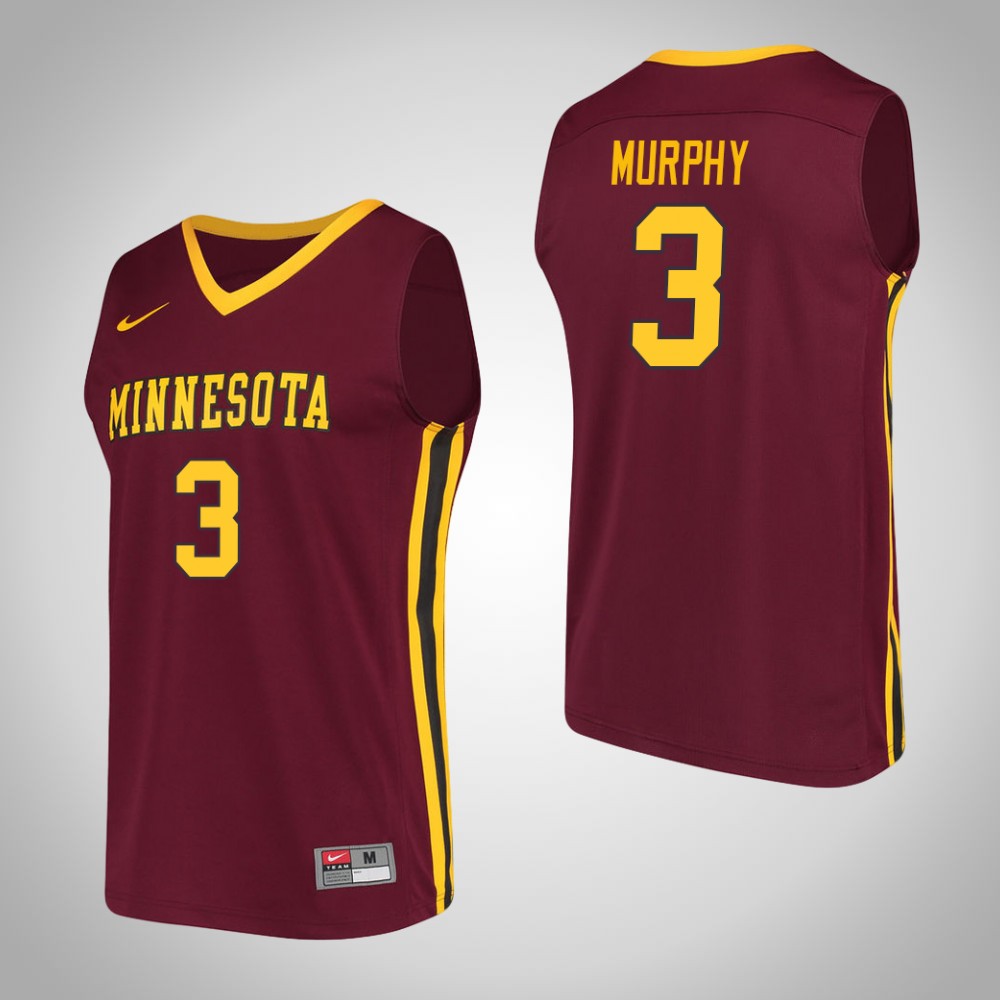Men's Minnesota Golden Gophers #3 Jordan Murphy Nike Maroon Alumni College Basketball Jersey