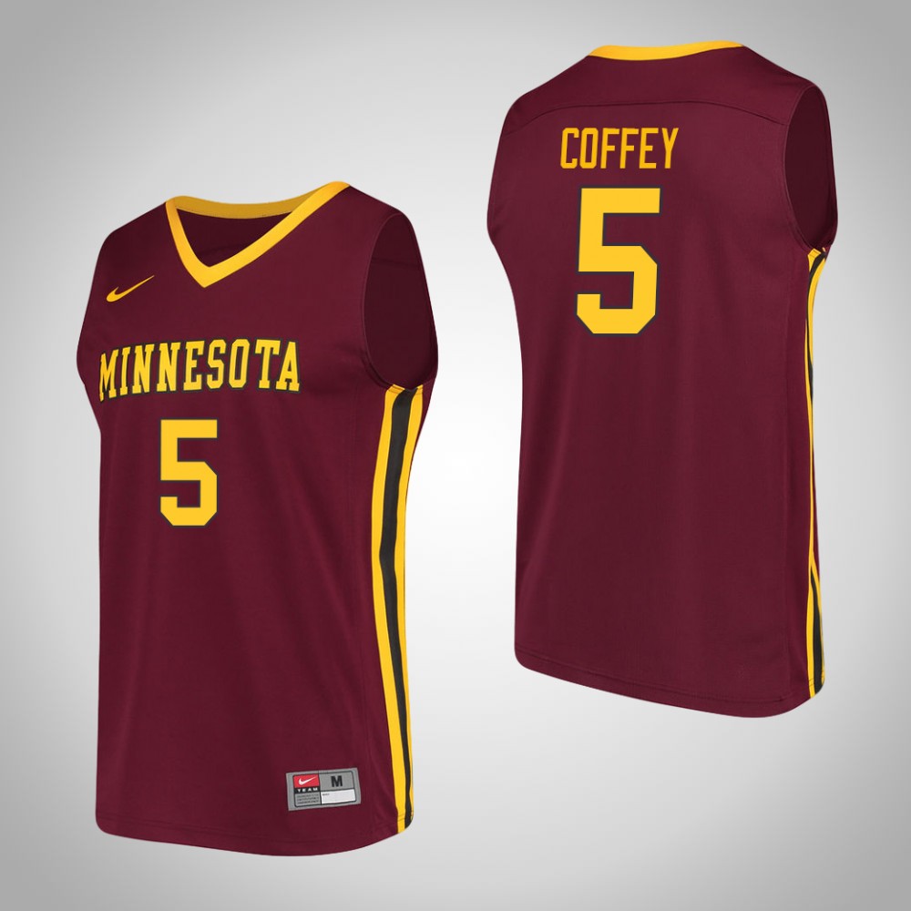 Men's Minnesota Golden Gophers #5 Amir Coffey Nike Maroon Alumni College Basketball Jersey