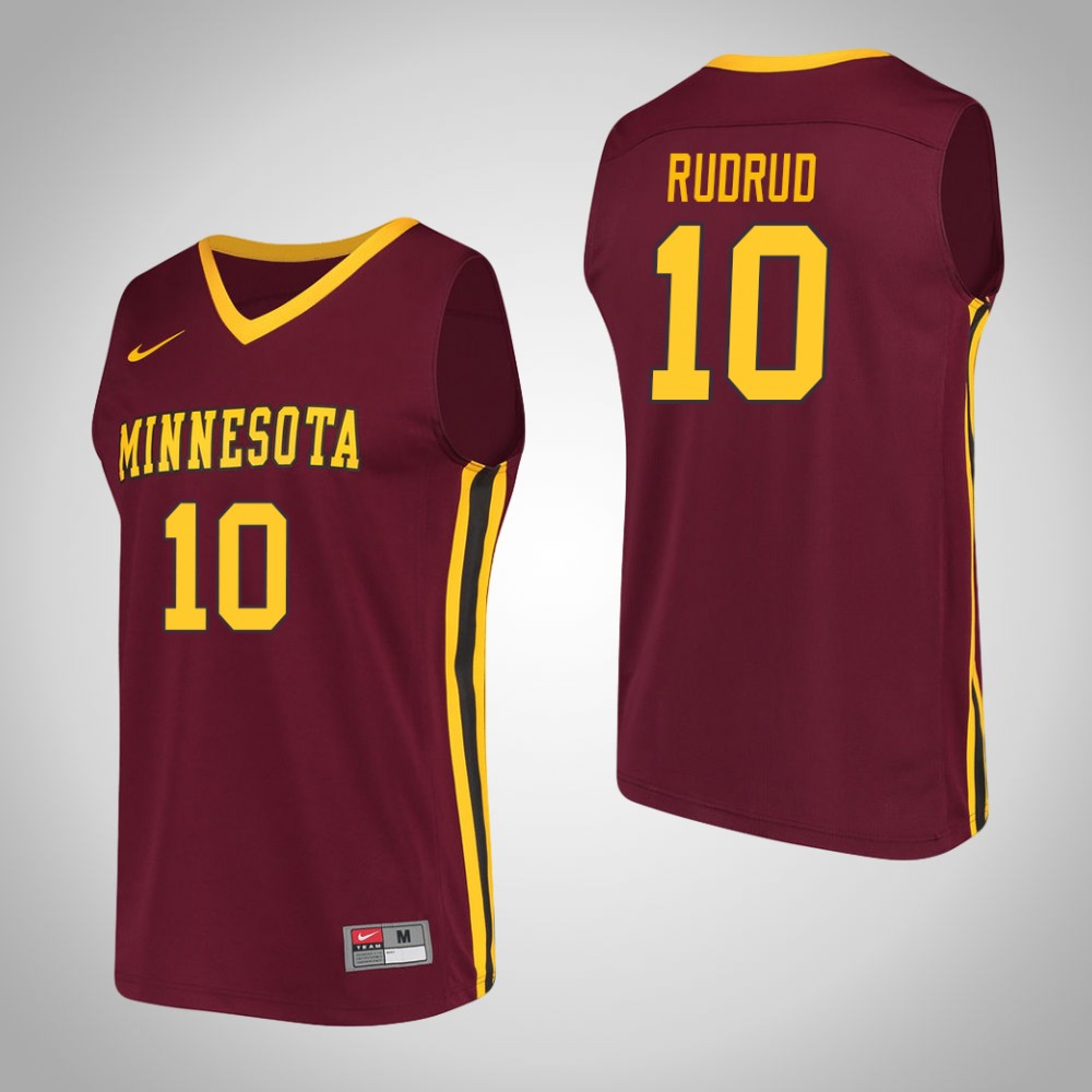 Men's Minnesota Golden Gophers #10 Brady Rudru Nike Maroon Alumni College Basketball Jersey