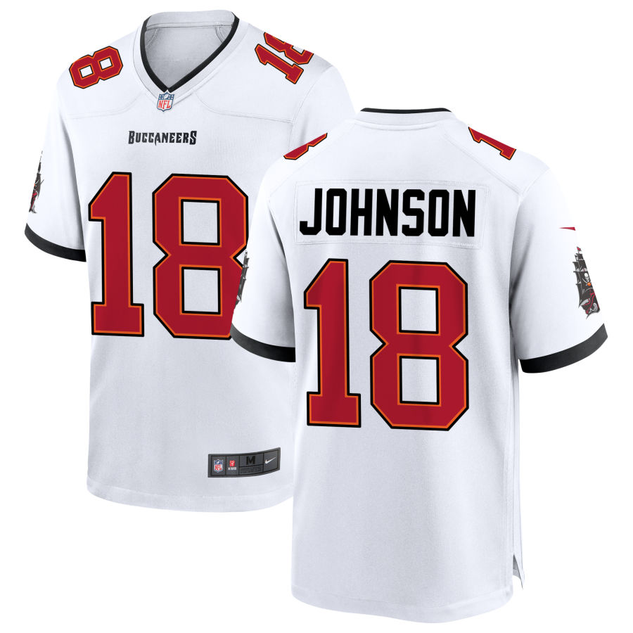 Men's Tampa Bay Buccaneers #18 Tyler Johnson Nike White Game Football Jersey