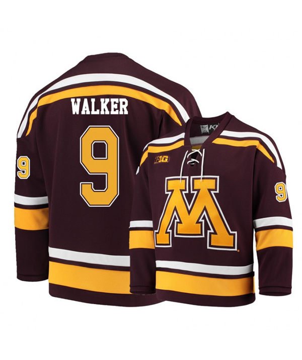 Men's Minnesota Golden Gophers #9 Samuel Walker Nike Maroon College Hockey Jersey