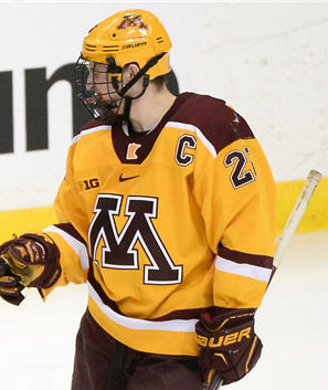 Men's Minnesota Golden Gophers #23 Ryan Johnson Nike Gold College Hockey Jersey