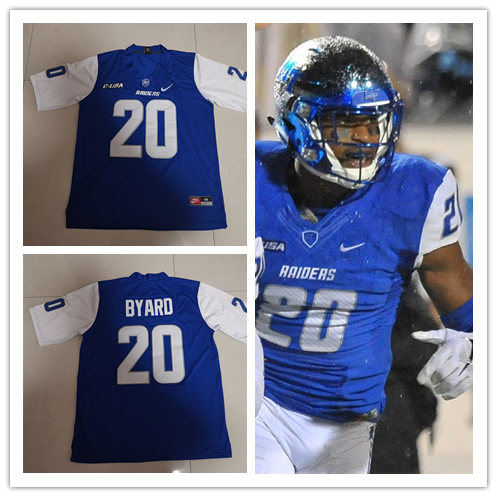 Men's Middle Tennessee State Blue Raiders #20 Kevin Byard Nike Blue White Sleeves College Football Jersey