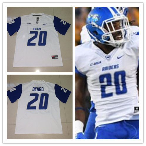 Men's Middle Tennessee State Blue Raiders #20 Kevin Byard Nike White Blue Sleeves College Football Jersey