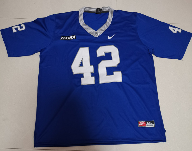 Men's Middle Tennessee State Blue Raiders #42 Cody Smith Nike Blue Grey Neck College Football Jersey