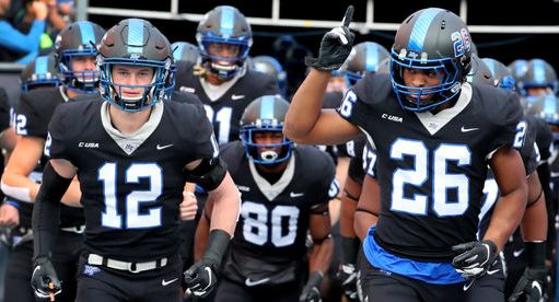 Men's Middle Tennessee State Blue Raiders Custom Nike Black Grey Neck College Football Jersey