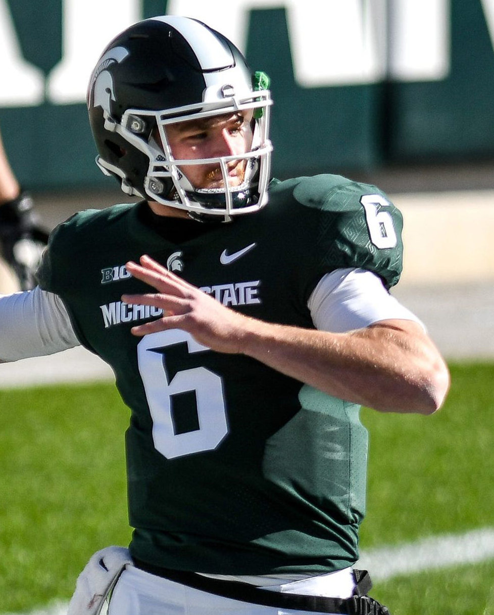 Men's Michigan State Spartans #6 Theo Day Nike Green College Game Football Jersey