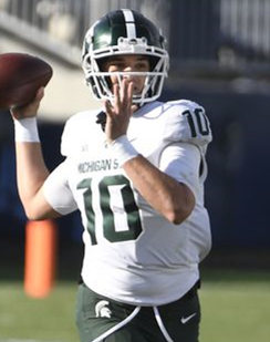 Men's Michigan State Spartans #10 Payton Thorne Nike White College Game Football Jersey