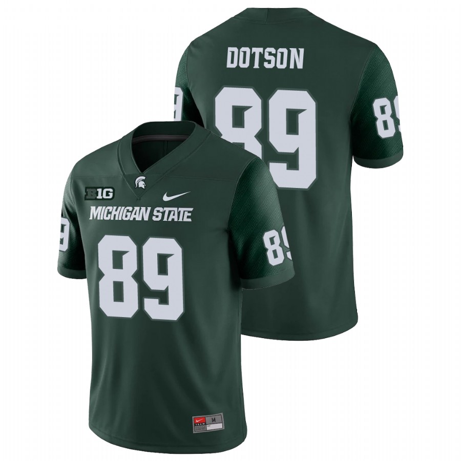 Men's Michigan State Spartans #89 Matt Dotson Nike Green College Game Football Jersey