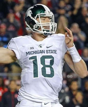 Men's Michigan State Spartans #18 Kalon Gervin Nike White College Game Football Jersey