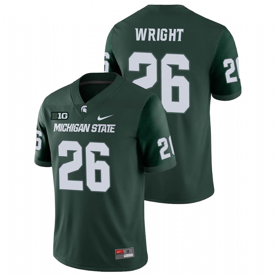 Men's Michigan State Spartans #26 Brandon Wright Nike Green College Game Football Jersey