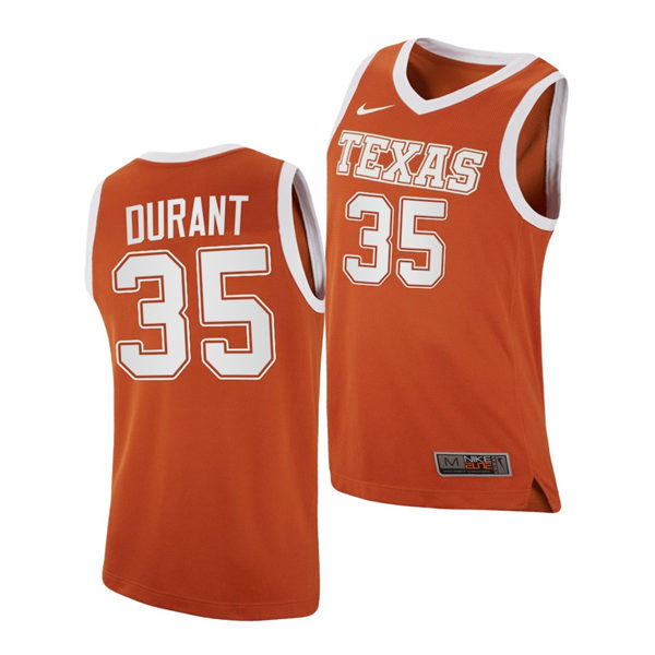 Men's Texas Longhorns #35 Kevin Durant 2020-21 Nike Orange College Basketball Jersey Men's Texas Longhorns #35 Kevin Durant 2020-21 Nike Orange College Basketball Jersey