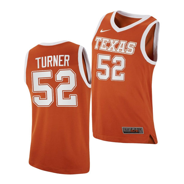Men's Texas Longhorns #52  Myles Turner 2020-21 Nike Orange College Basketball Jerse