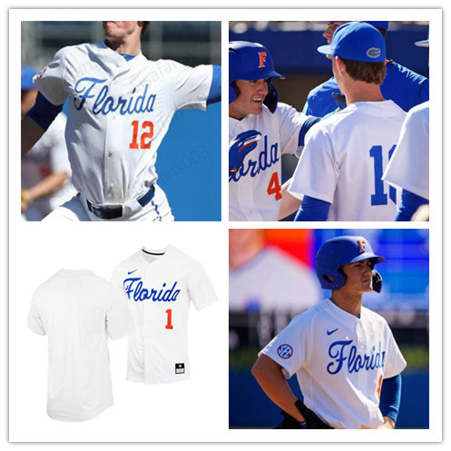 Men's Youth Florida Gators Custom Logan Shore Harrison Bader Cole Figueroa Feleipe Franks Nike 2020 White College Baseball Jersey