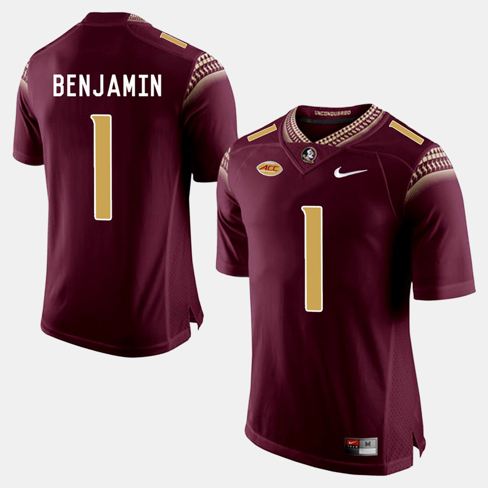 Mens Florida State Seminoles #1 BKelvin Benjamin Nike Garnet College Football Game Jersey