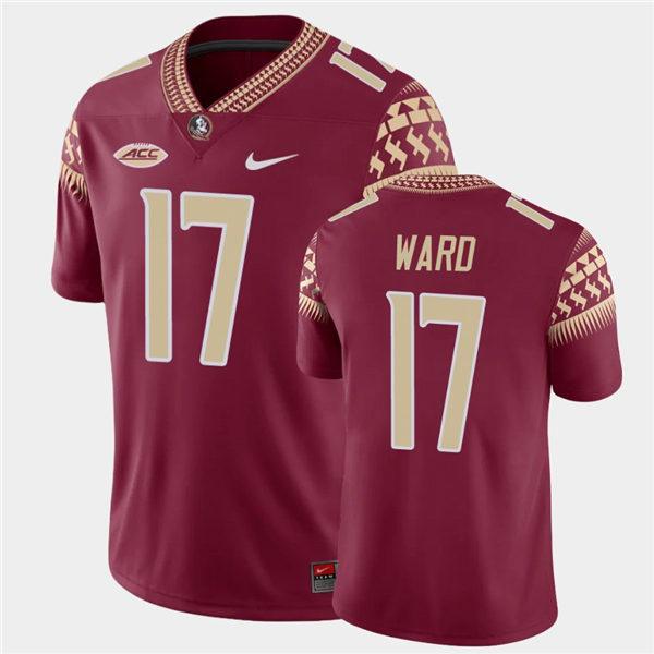 Men's Florida State Seminoles #17 Charlie Ward Nike Garnet College Football Game Jersey