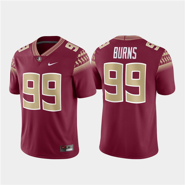 Men's Florida State Seminoles #99 Brian Burns Nike Garnet College Football Game Jersey