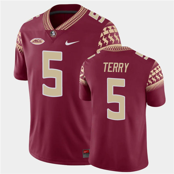 Men's Florida State Seminoles #5 Tamorrion Terry Nike Garnet College Football Game Jersey