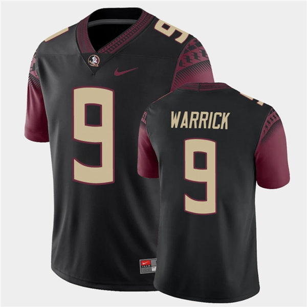 Men's Florida State Seminoles #9 Peter Warrick Nike Black College Football Game Jersey