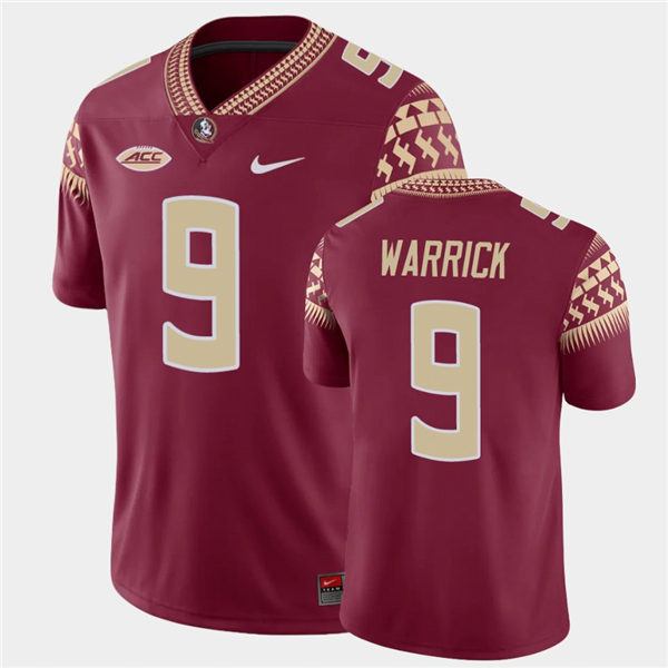 Men's Florida State Seminoles #9 Peter Warrick Nike Garnet College Football Game Jersey